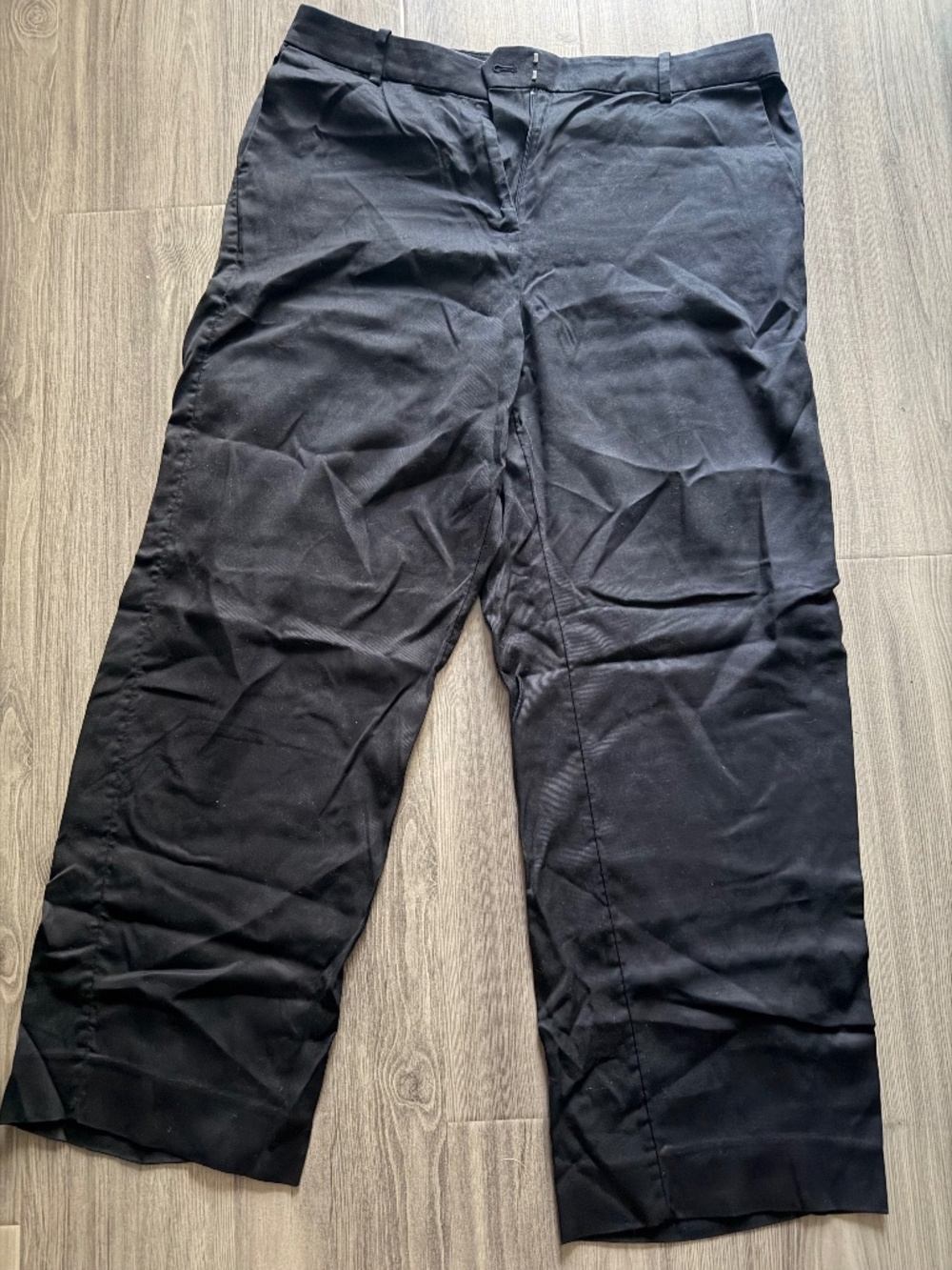 Like new - J Crew black linen wide leg pant